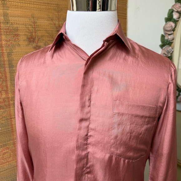 Vintage Silk Pink Dress Shirt - Picture 2 of 14